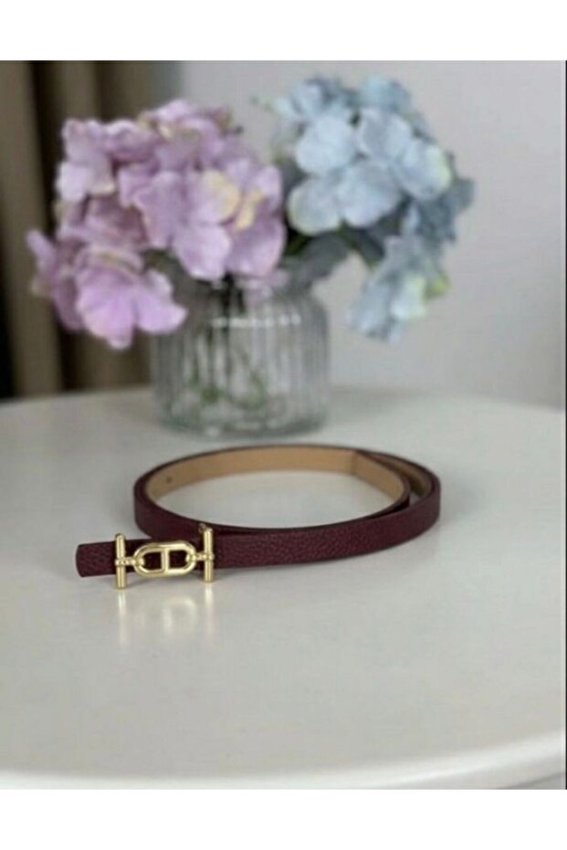 Thin Women's Belt with Gold Buckle, Trouser Belt, Shirt Belt, Jacket Belt