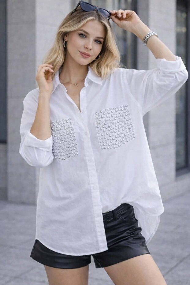 Oversized Studded Shirt Tr0935 - 1