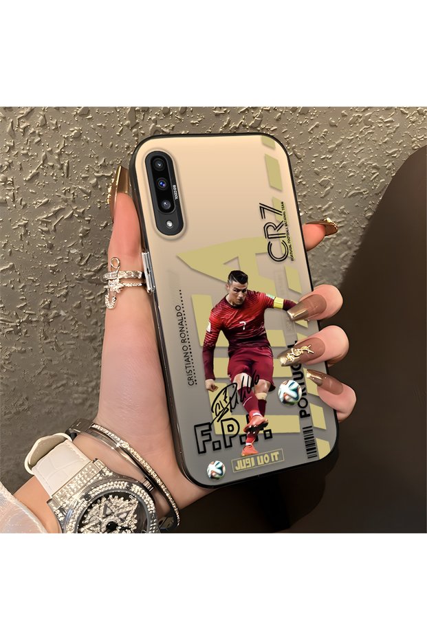Samsung Galaxy A50 Compatible Silicone Edge Hard Back Anti-Fall Phone Case Cr7 Patterned