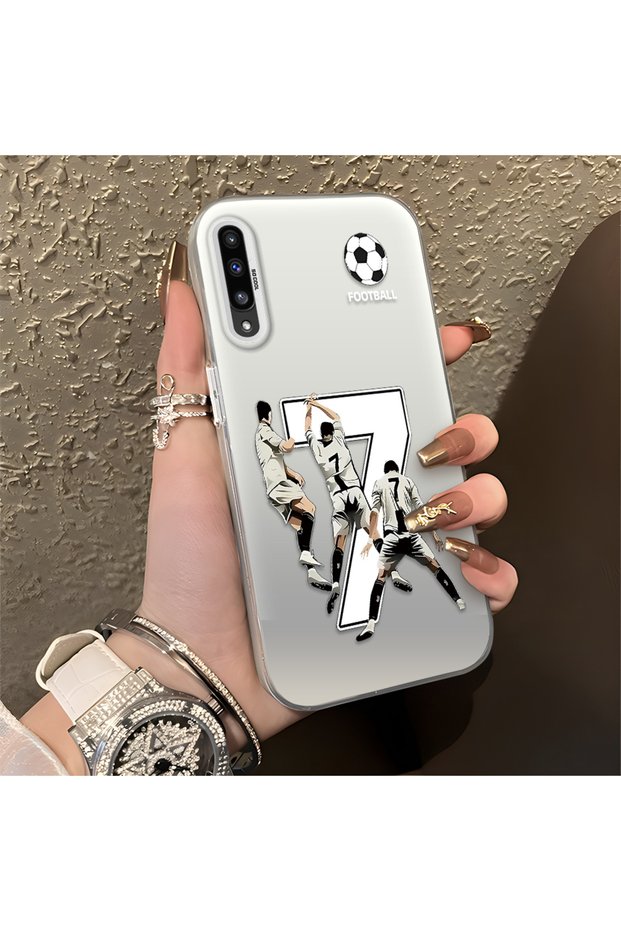 Samsung Galaxy A50S Compatible Silicone Edge Hard Back Anti-Fall Phone Case Cr7 Patterned