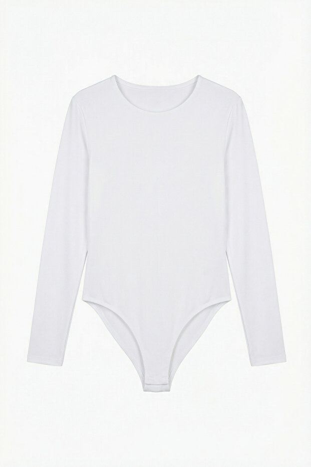 Bluză de damă cu mânecă lungă basic - Ecru - 7