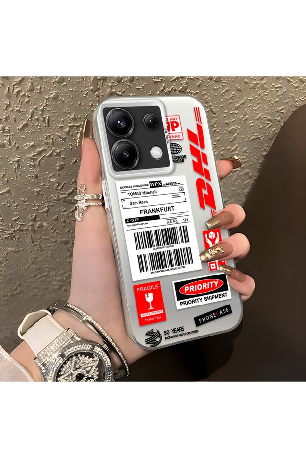 حافظة هاتف Redmi Note 13 Pro 5G متوافقة مع الحواف السيليكونية الصلبة والمضادة للسقوط DHL منقوش