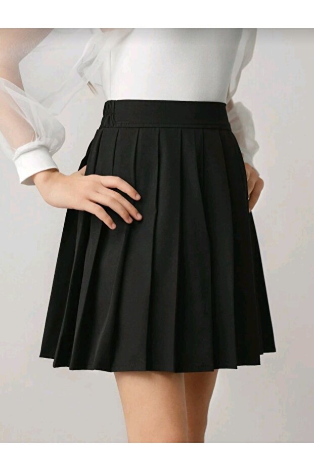 Girl's High Waist Pleated Skirt