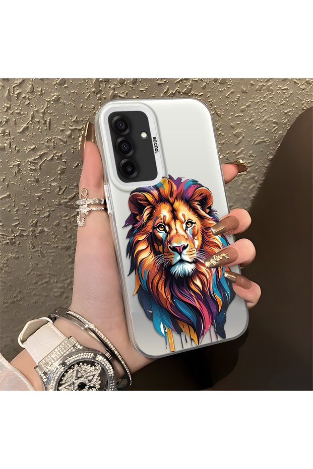 Samsung Galaxy A26 Compatible Silicone Edge Hard Back Anti-Fall Phone Case Tiger Patterned