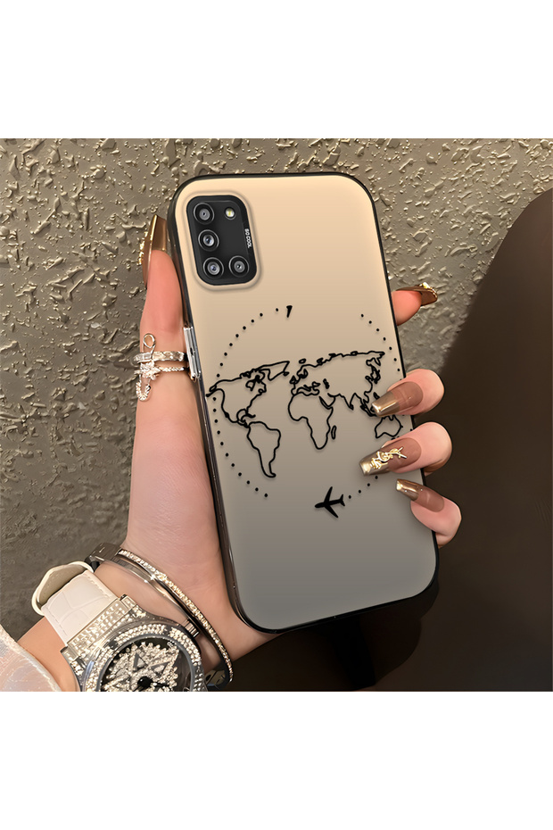 Samsung Galaxy A31 Compatible Silicone Edge Hard Back Anti-Fall Phone Case Flight Patterned