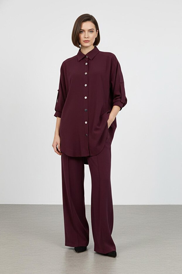 Women's Off-Shoulder Shirt Set -14413Tks