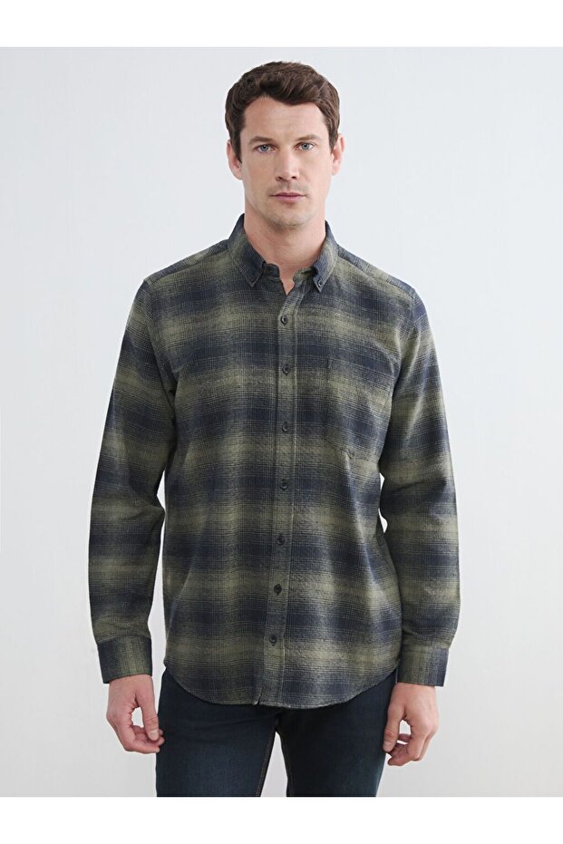 Regular Fit Wool Blend Men's Shirt