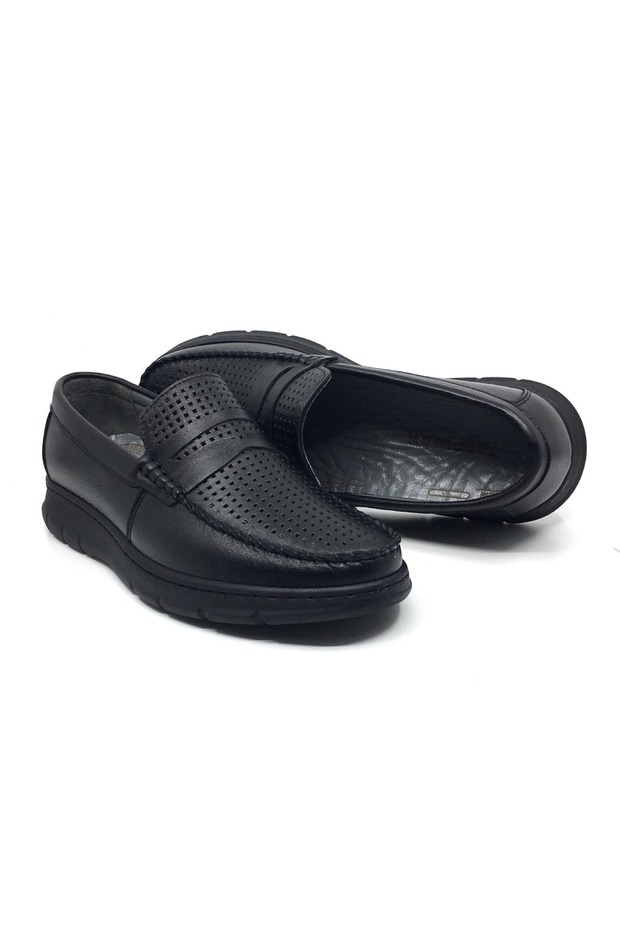 %100 Genuine Leather Orthopedic Men's Summer Comfortable Daily Lofer Perforated Shoes 39-45