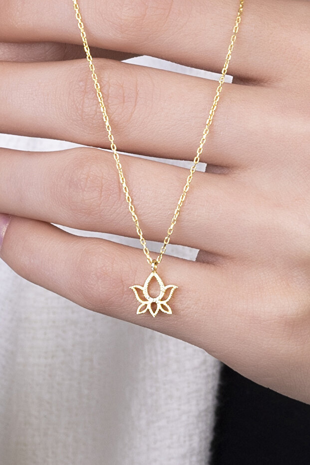 Mini Lotus Çiçeği Kolye