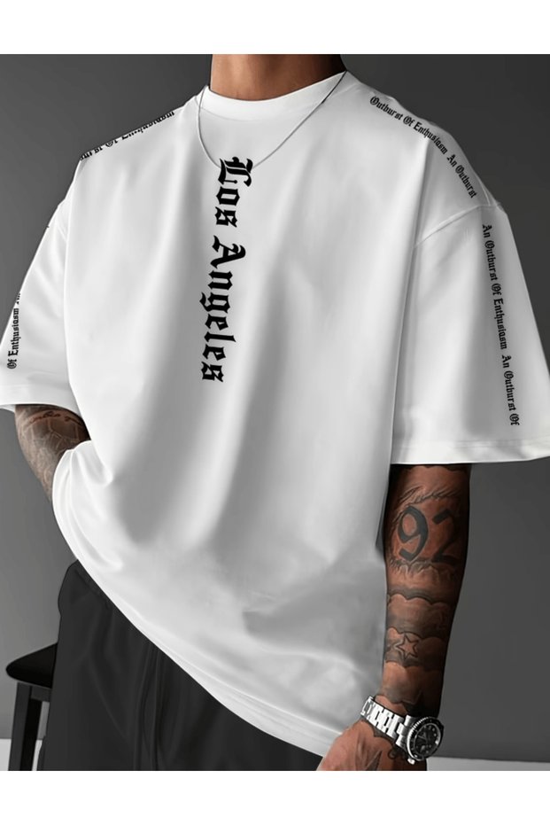 Los angeles vertical Printed premium Oversized t-shirt