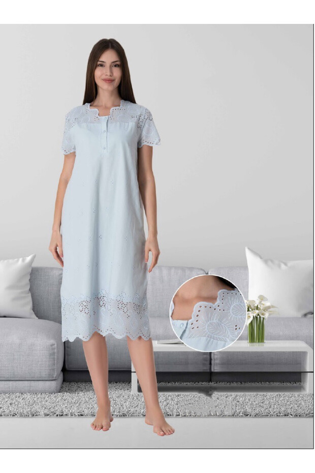 Dvina Maternity Nightgown - Blue