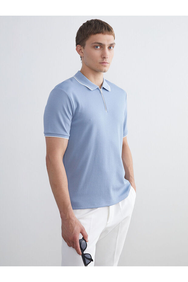 Polo Neck Combed Cotton Men's T-Shirt