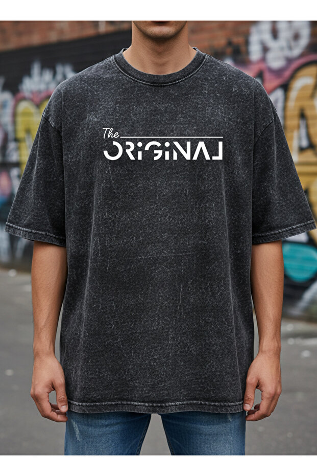 تي شيرت أنثراسايت للرجال 100% قطن أوفر سايز The Original مطبوع قابل للغسل
