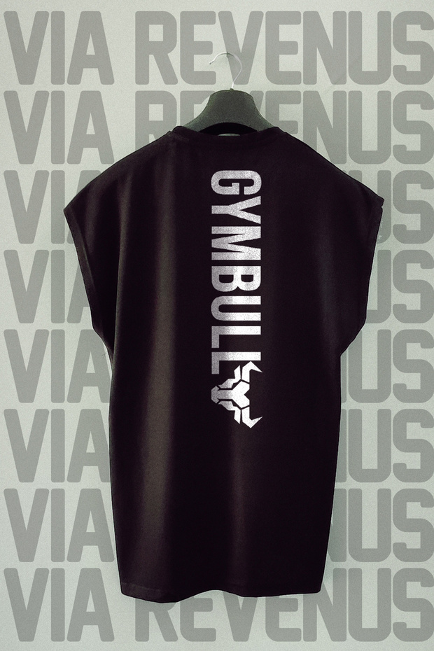 Gym Bull Back Printed Zero Sleeve 100% Cotton Sports Tshirt
