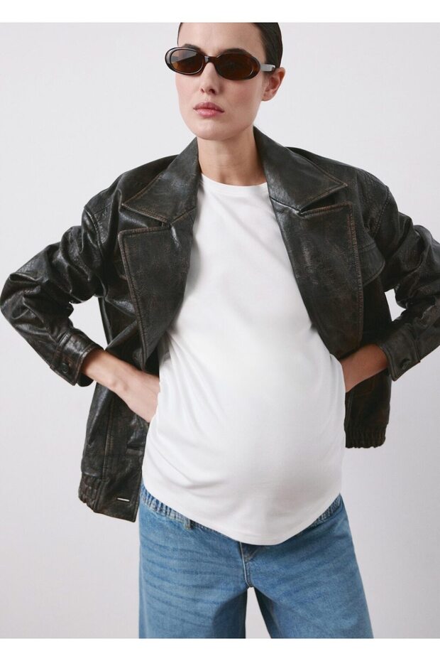 Pamuklu hamile tişört - 7