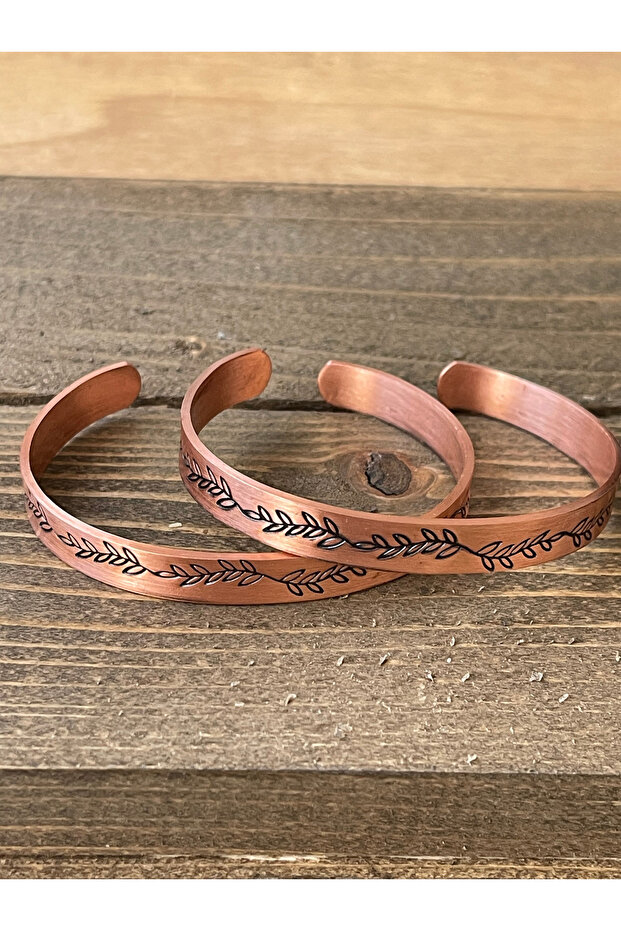 2 Pieces of Handmade Pure Copper Bracelets, Adjustable Size 2-Piece Copper Bracelet