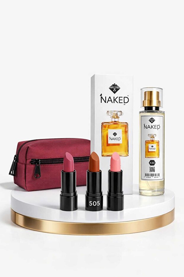 3 أحمر شفاه، 1 حقيبة، 1 عطر 45 مل