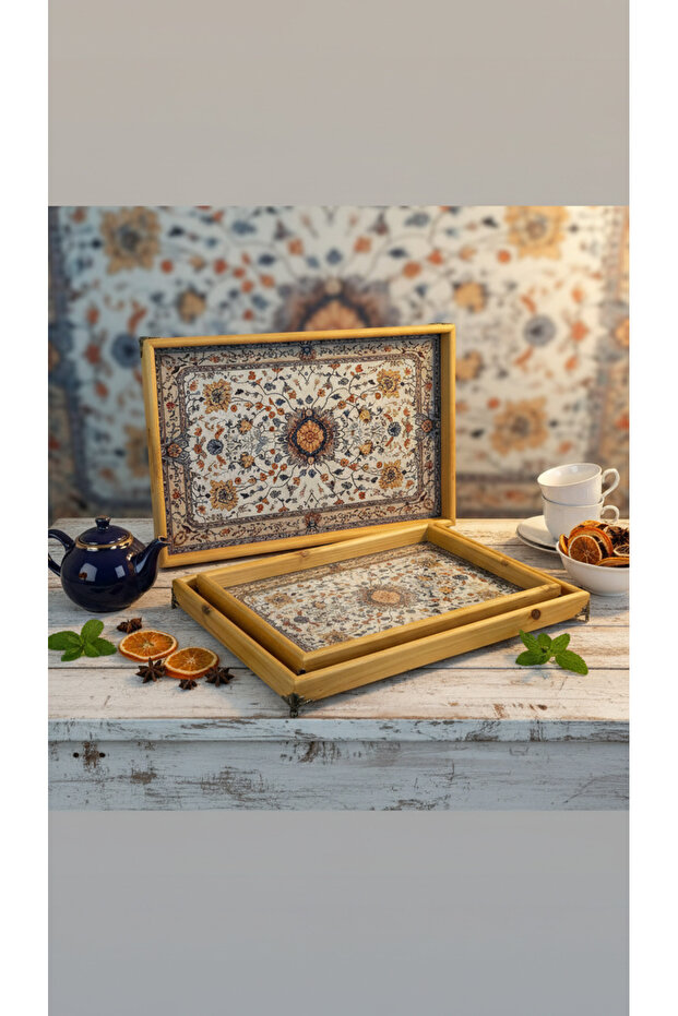 Multi-purpose serving tray set - 4