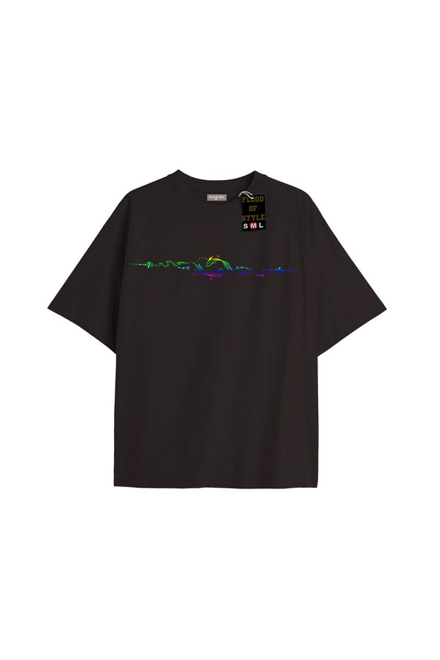 Black Oversized T-Shirt Fishs Special Design