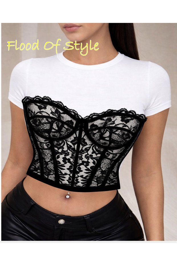 White Babby Tee Lace I Special Design