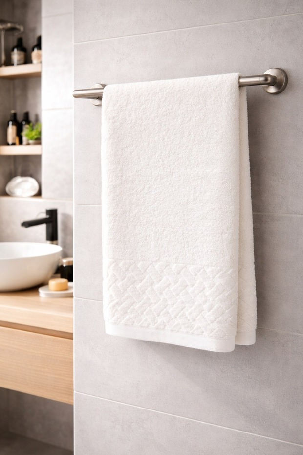 Partial Velvet Large Bath Towels 90X150 cm | Soft-Textured | Absorbent & Comfortable | Daily Use
