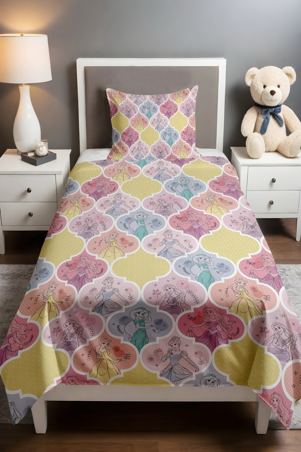 Fairytale Princesses Patterned Single Baby Kids Piqué Set