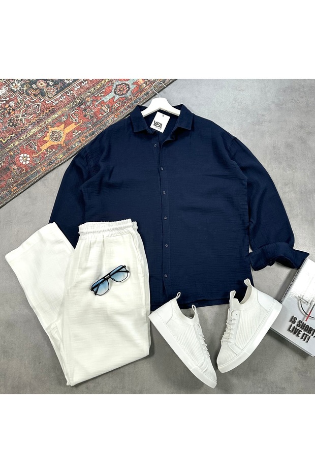 Men's Muslin Fabric Shirt and Pants Set