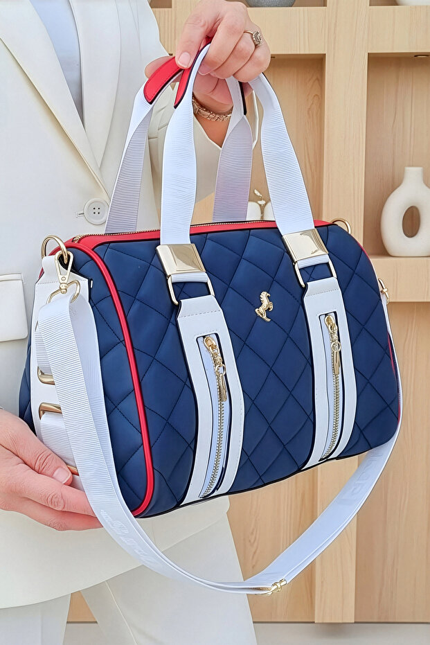 Women's Quilted Pattern Cylinder Model Long Crossbody Hand & Shoulder Bag (31x22 CM)