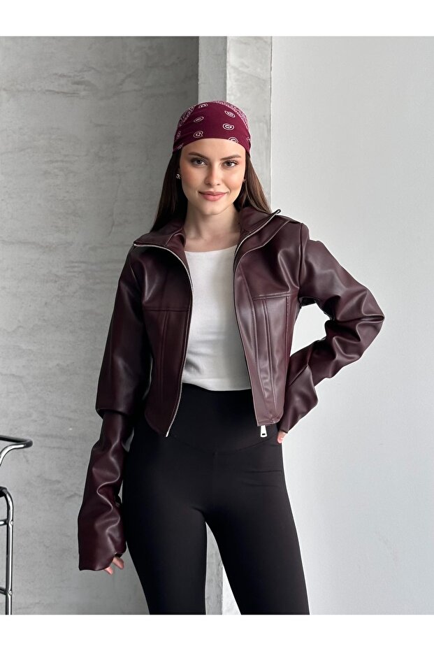 كورسيلي بقصة قصيرة جلد سترة - 1