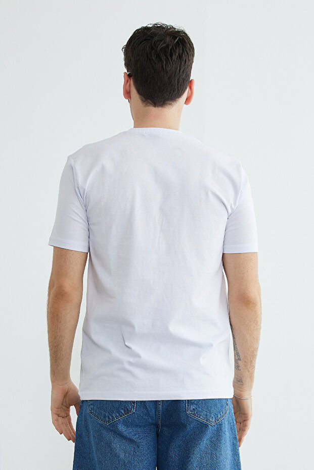 Basic Bisiklet Yaka Tişört - 7