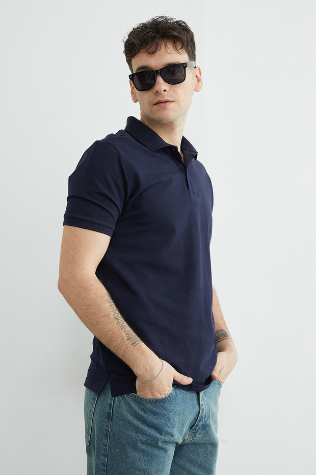 Basic Polo Yaka Pike Tişört - 6