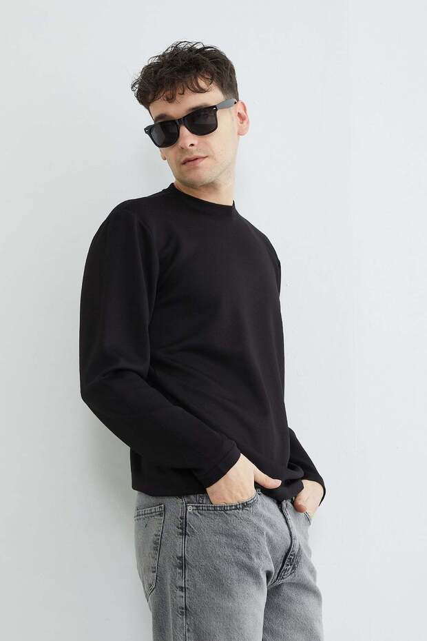 سويت شيرت بيسك كولار قماش مودال - 5