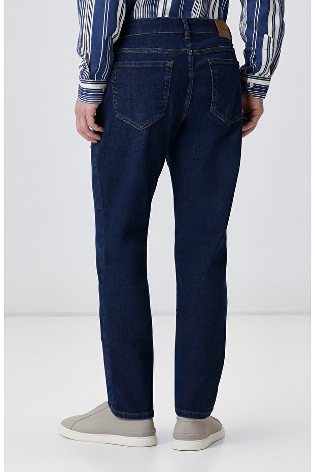 Lacivert Denim Pantolon - 3