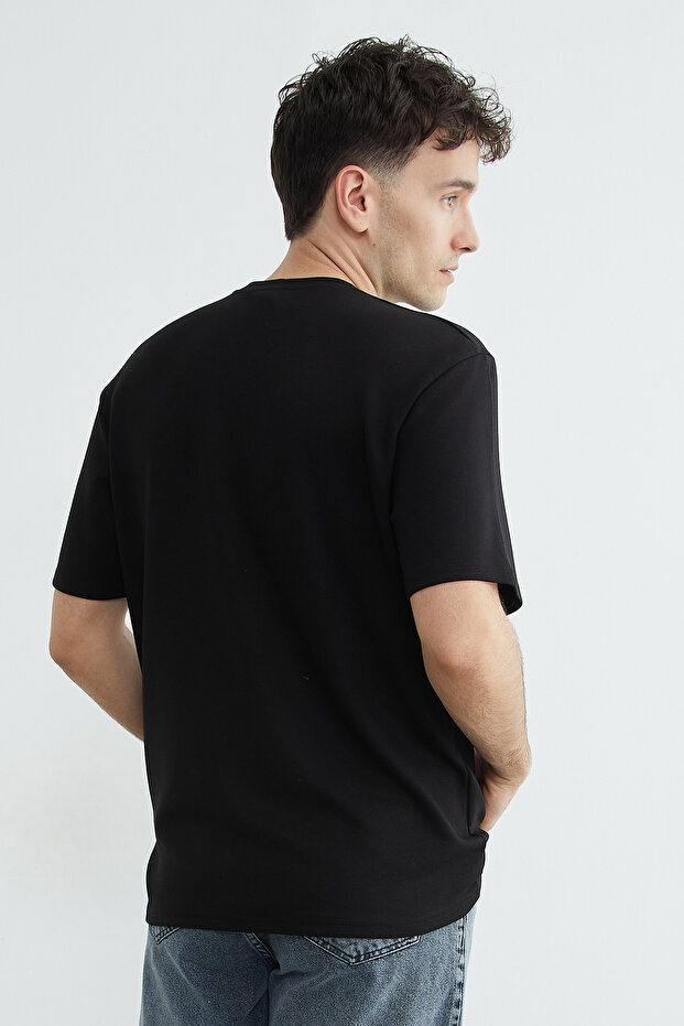 Basic Bisiklet Yaka Modal Tişört - 7