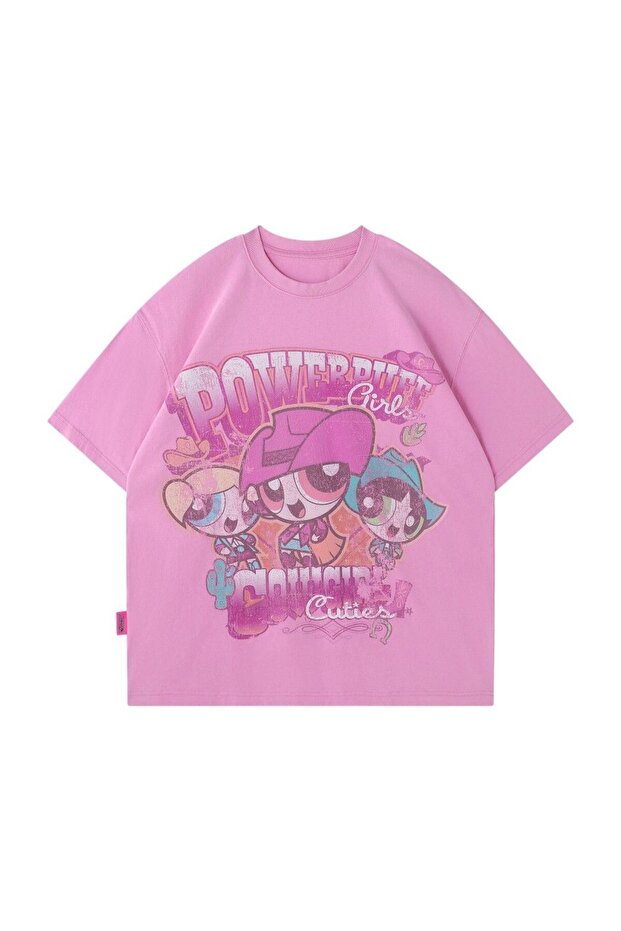 Unisex Oversized Powerpuff Girls Detailed T-Shirt