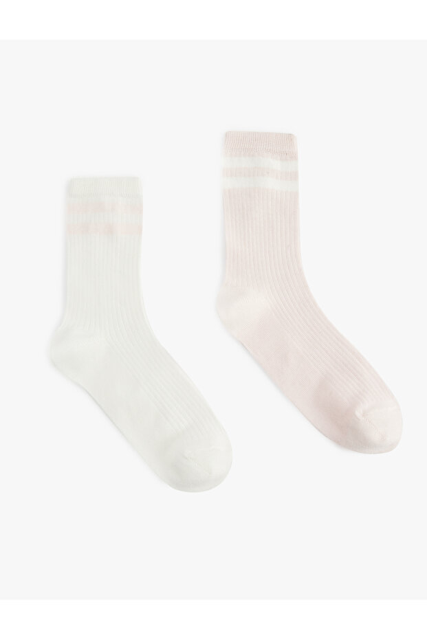 Striped 2-Piece Set of Cotton Socks