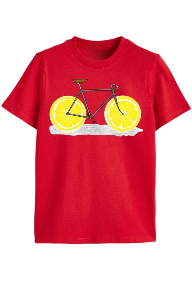Yellow Energy Bicycle Printed Kids T-Shirt