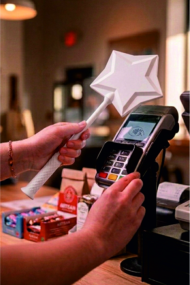Starry Wand Shaped Scepter Trend Humorous Credit Card Holder Popular Party Entertainment Gift