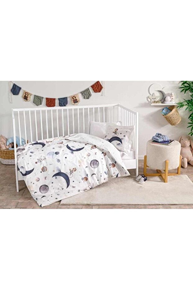Duvet Cover Set Winter Fl Baby Cream Cute Space