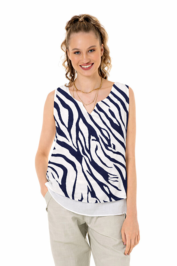Women's Blouse - Women's Double-Layer Blouse - 1585