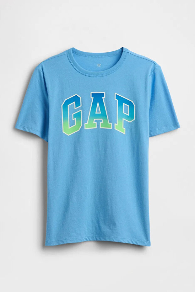 Boy's Blue T-Shirt with Logo Detail
