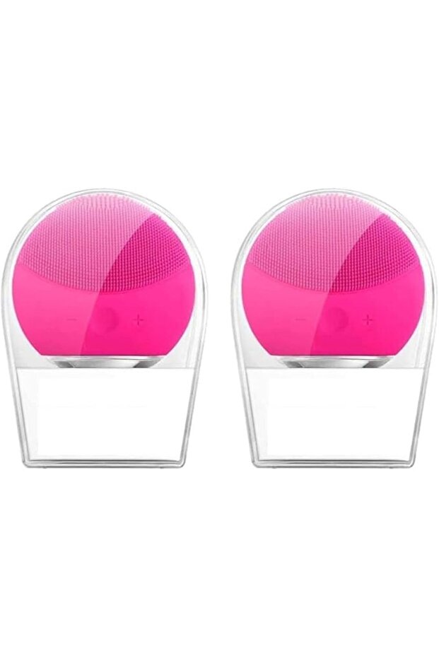 Facial Cleanser Massage Brush Ultrasonic Silicone Face Polish Cleansing Brush - Multicolor (2 Pack)