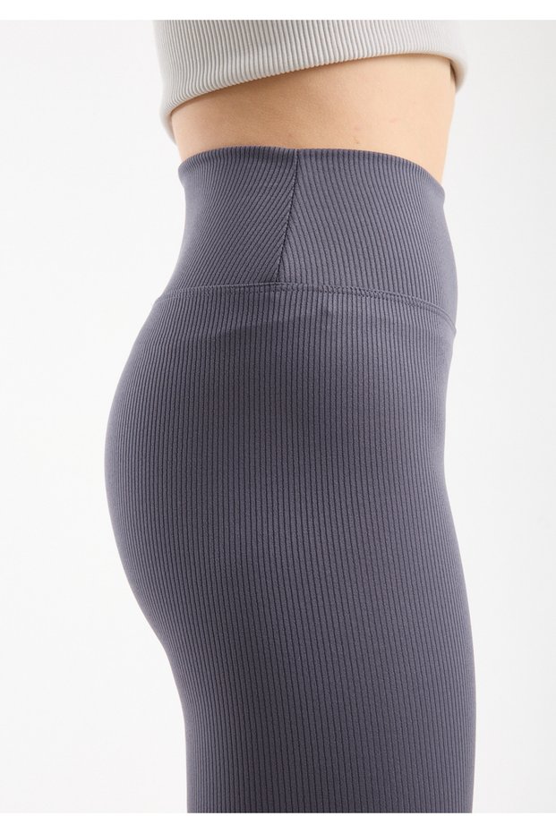 Women's Summer High Waist Corded Fabric Rib Knit Leggings Shaping / Sculpting Stretchy Sports Yoga Pilates Casual Basic Leggings