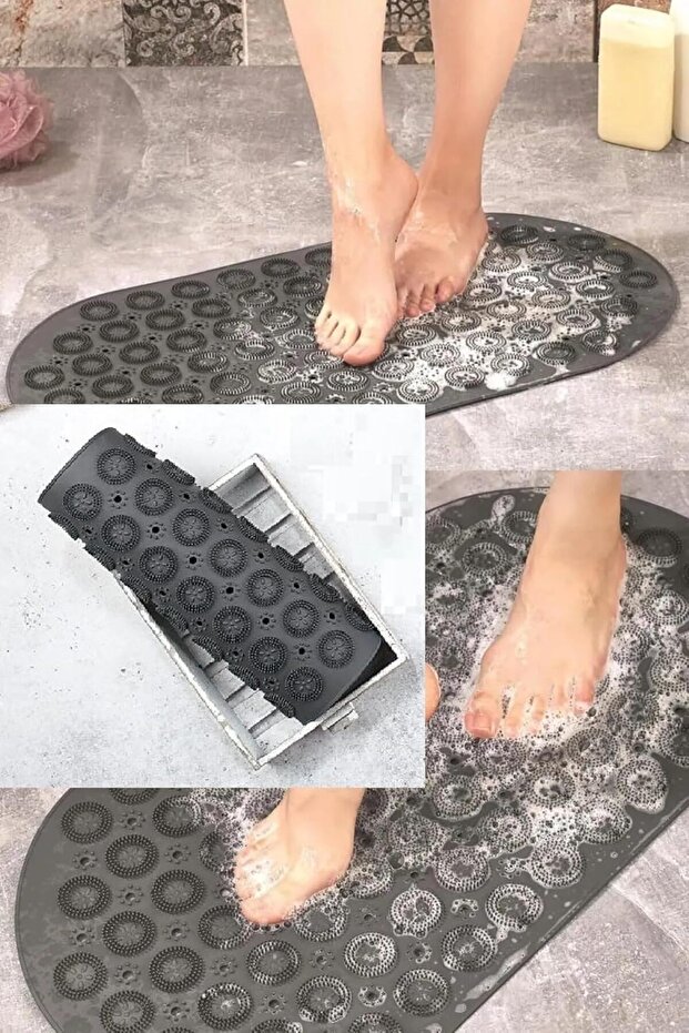 Non-Slip Underlay Massage Shower Cabins and Bath Mat Oval Bathrooms with In-Bath Massage Mats