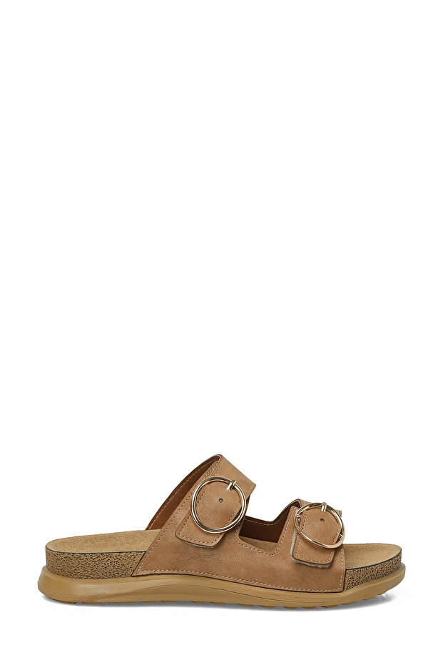 167196.Z6Fx Tan Women's Flat Slipper