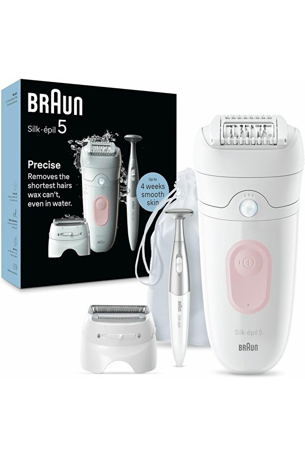 Braun Silk-épil 5, Epilator for easy hair removal, silky skin, 5-230, white/flamingo rose
