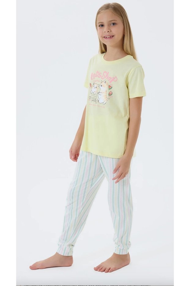 Girl's 100% Cotton Pajama Set (with Socks as a Gift)