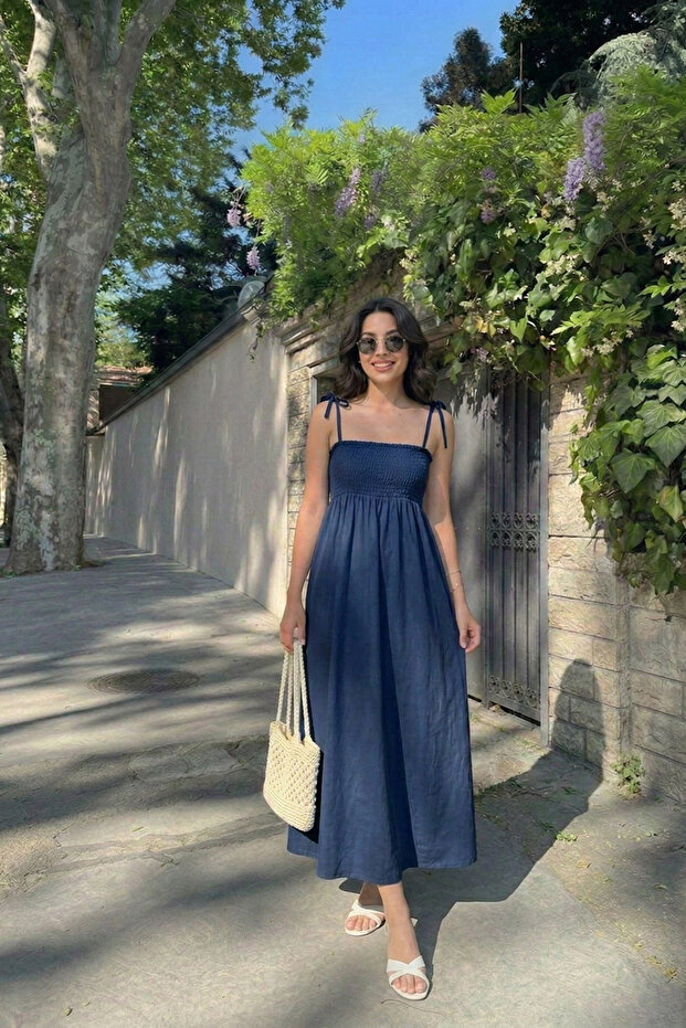 İP ASKILI GİPELİ ELBİSE - 3