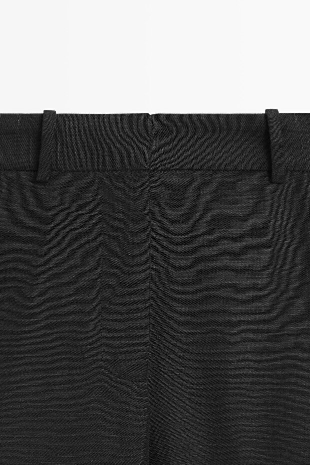 Uzun keten bermuda şort - 6