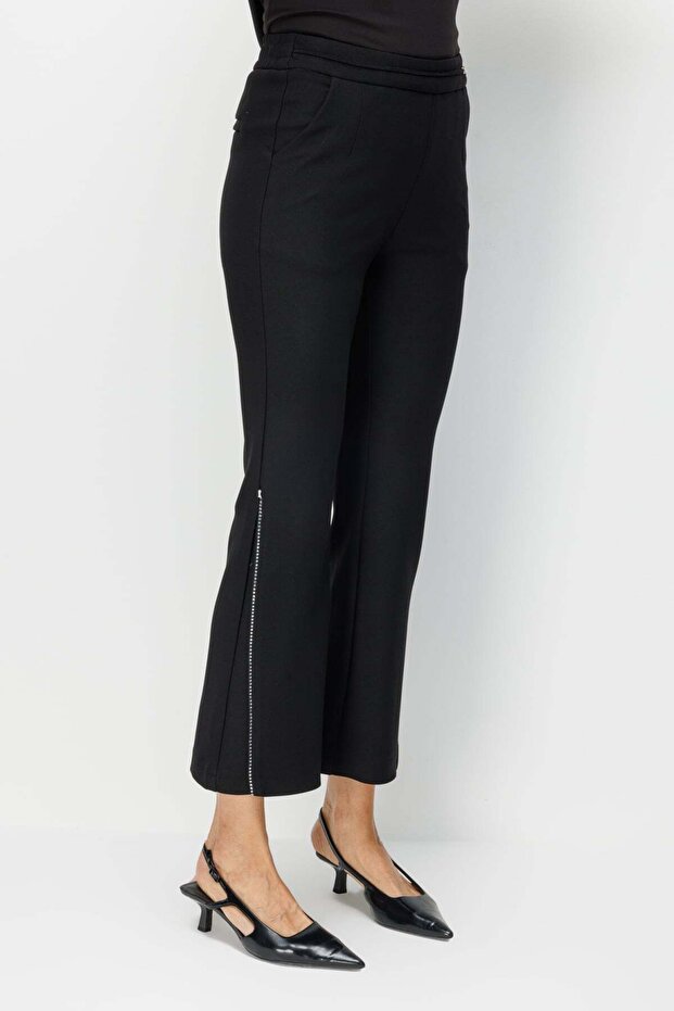 İspanyol Paça Taş İşlemeli Pantolon - 4